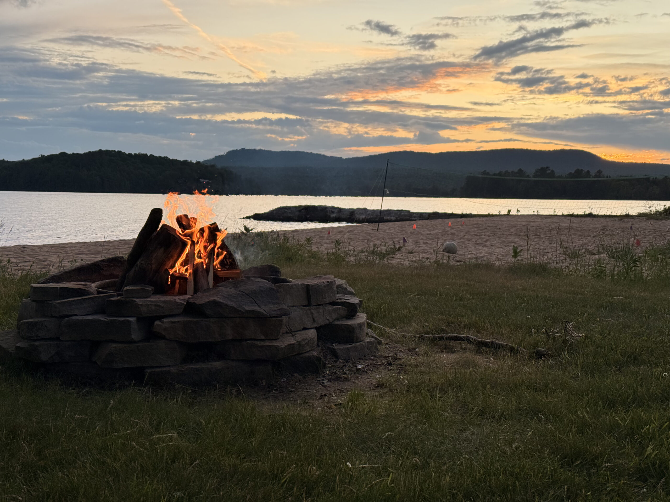 Sunset with Fireplace